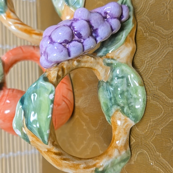 Colorful Ceramic Napkin Rings Set - Picture 2 of 11